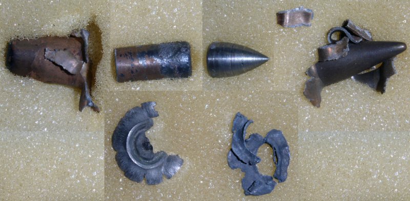 Остатки немецкой пули S.m.K.L'Spur Ub.m.Zerl после "самоликвидации"